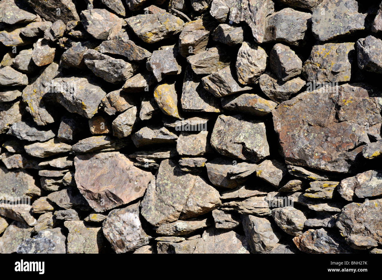 Muro di pietra Aracena Andalucia, Sierra de Aracena, Andalusia, Spagna Foto Stock