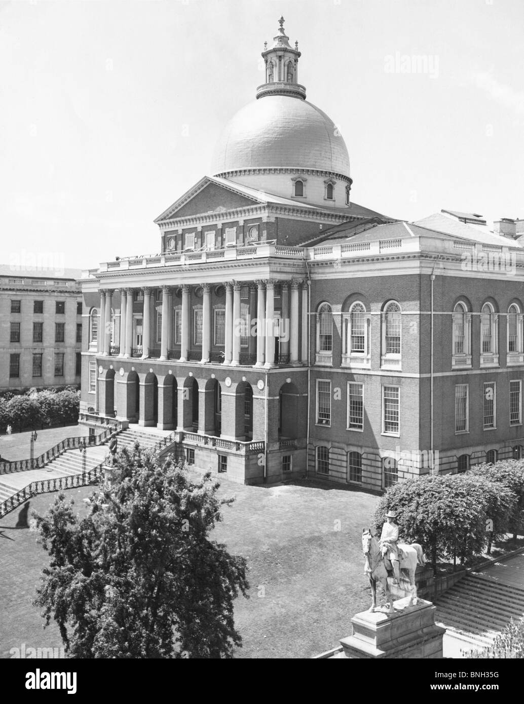 Facciata di un palazzo del governo, State Capitol, Boston, Massachusetts, STATI UNITI D'AMERICA Foto Stock
