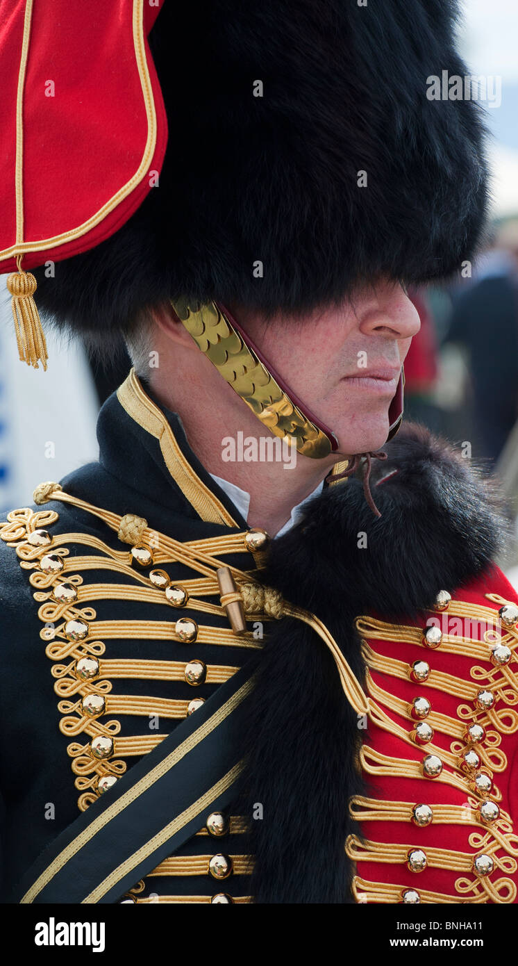 Officer del 4° reggimento degli ussari. Francese-ussari officer rievocazione Foto Stock