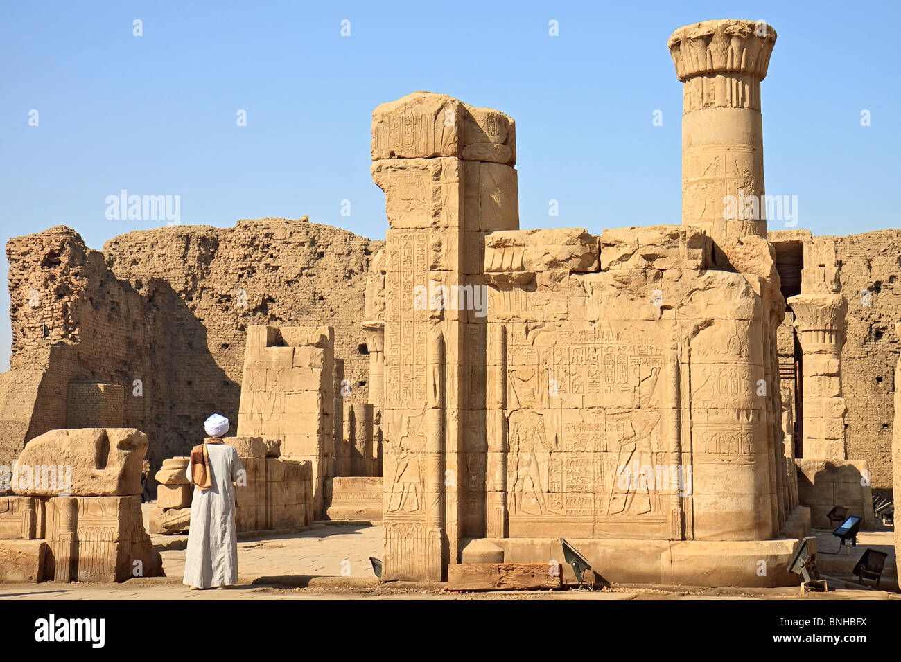 Egitto Edfu Tempio di Horus Foto Stock