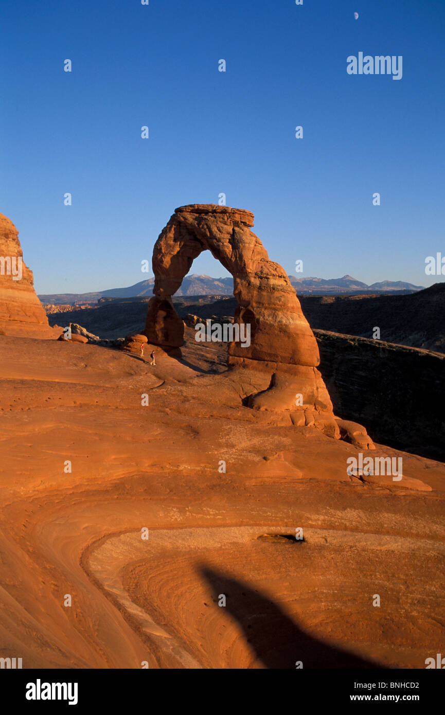 Stati Uniti d'America Moab Utah Delicate Arch Arches National Park natura paesaggio paesaggio di pietra arenaria erosione Stati Uniti d'America Foto Stock