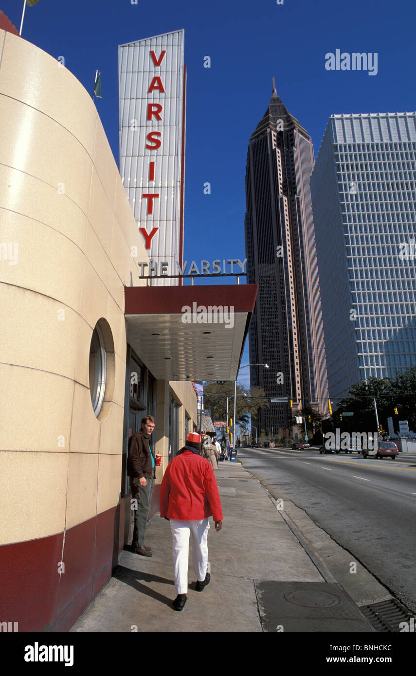 Usa la città di Atlanta in Georgia gamma Diner Downtown scena ristorante Skyline di strada di persone negli Stati Uniti d'America Foto Stock