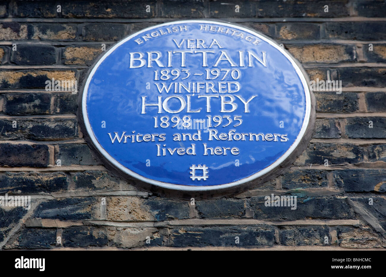 Targa blu per Vera Brittain e Winifred Holtby, Londra Foto Stock