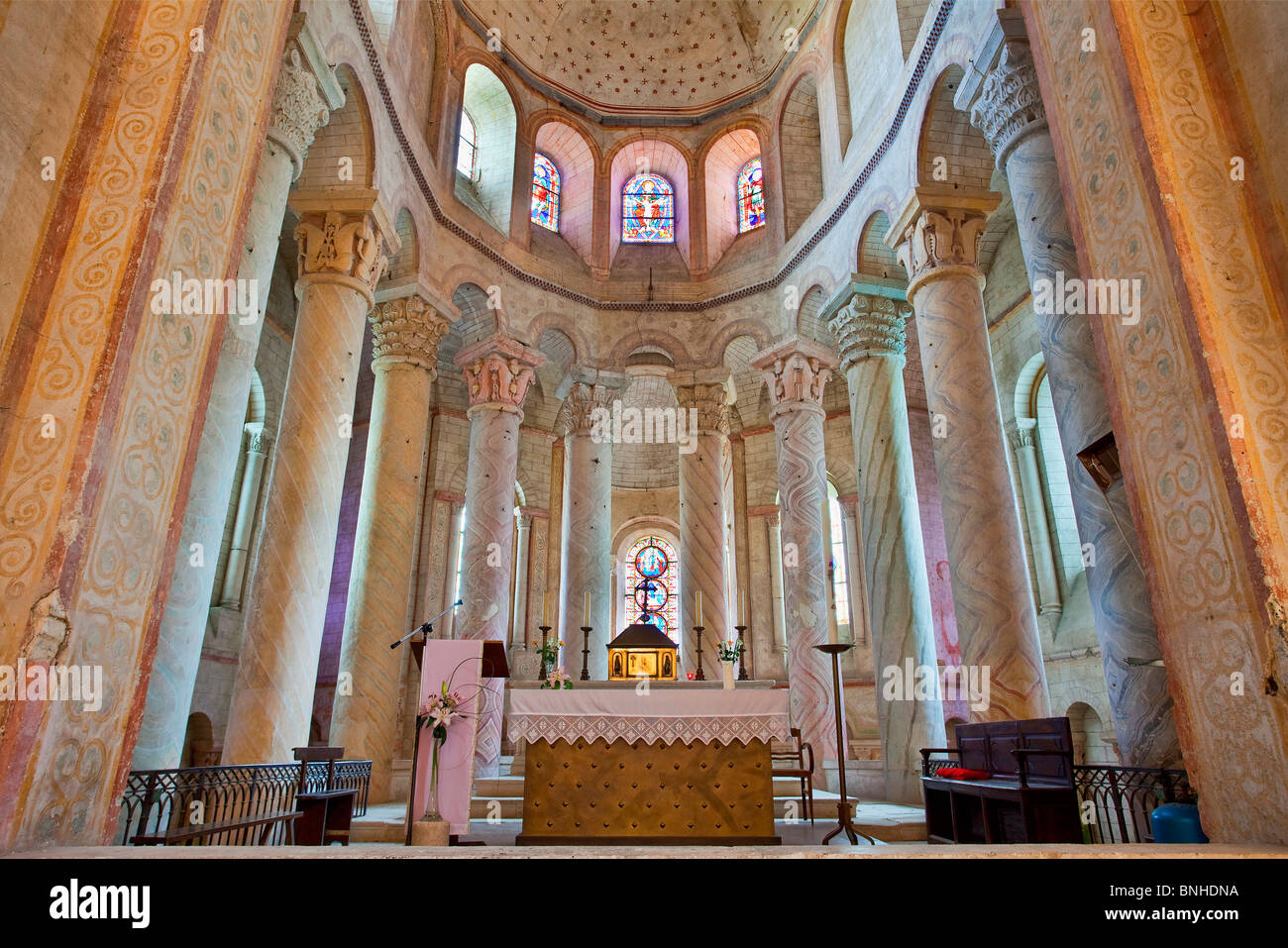 L'Europa, Francia, Vienne (86), St Savin, Abbaye St Savin, classificato come patrimonio mondiale dall UNESCO per i suoi affreschi romanici Foto Stock