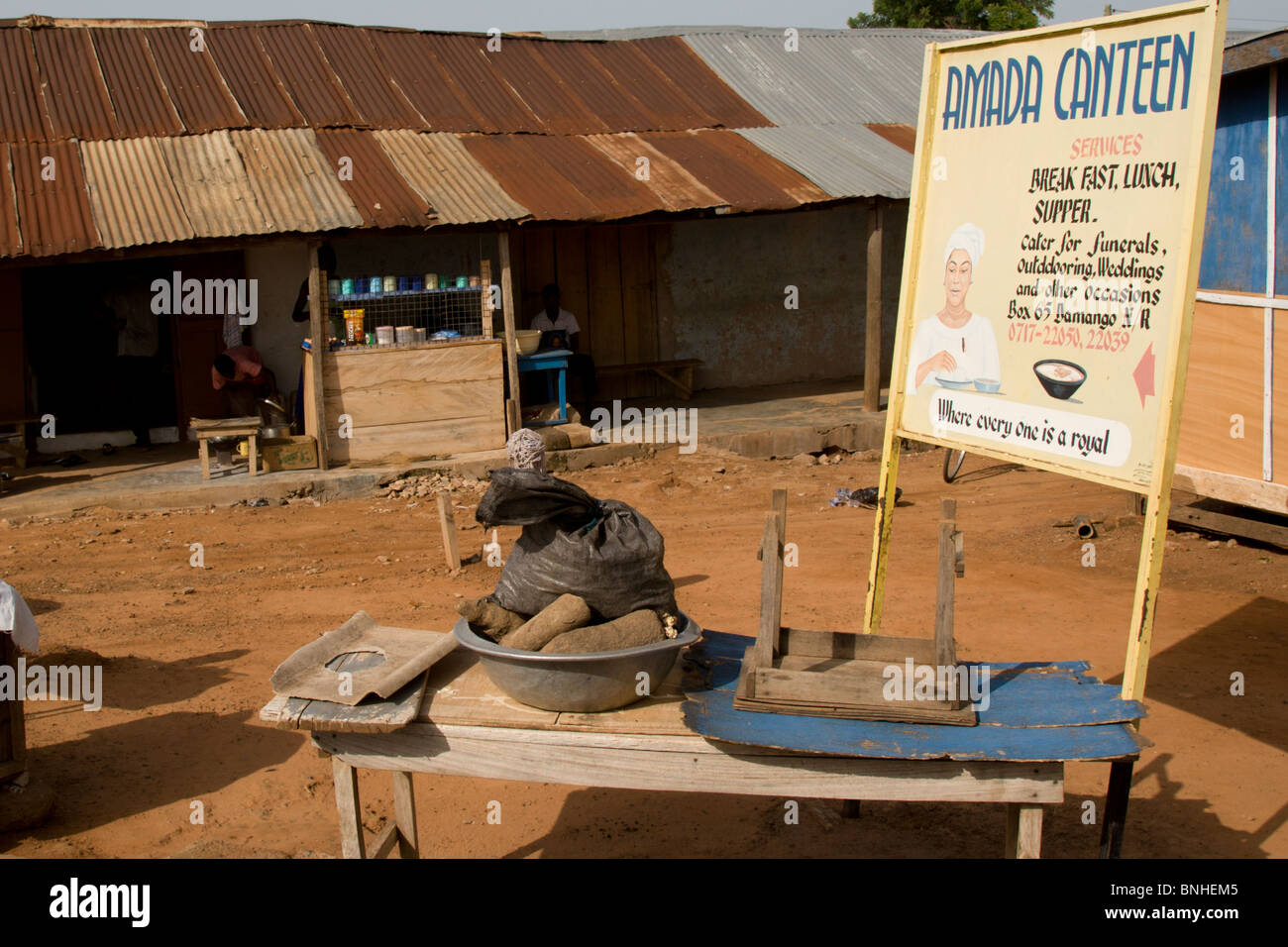 Il solo ristorante in Damango, Northwest Ghana. Foto Stock