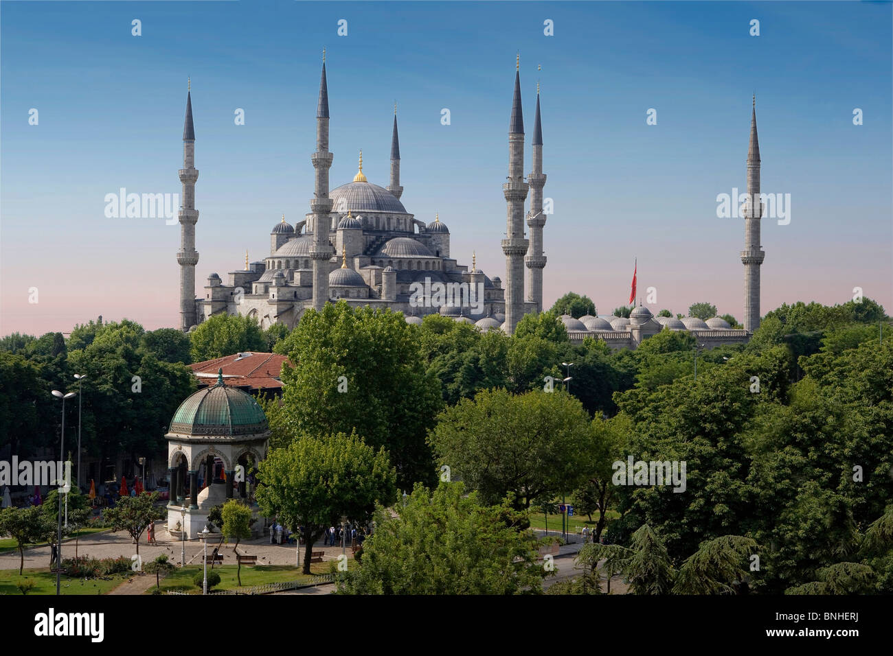 La Turchia Giugno 2008 Istanbul city Moschea Blu Sultan Ahmed moschea Foto Stock