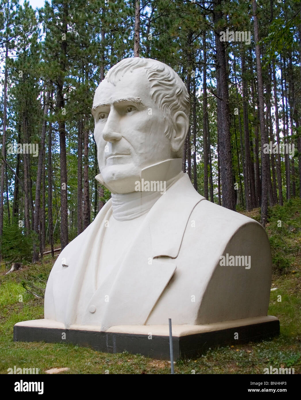 William Henry Harrison busto dello scultore David Adickes a presidenti Park nel condurre il Dakota del Sud Foto Stock
