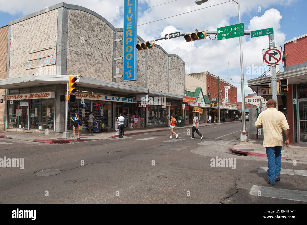 Texas, Laredo. Scene del vecchio quartiere storico di Laredo. Foto Stock