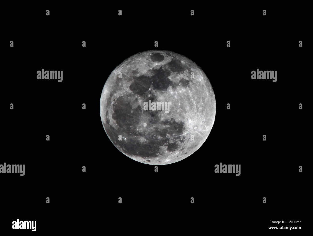 Una luna piena shot presi dall'India Foto Stock