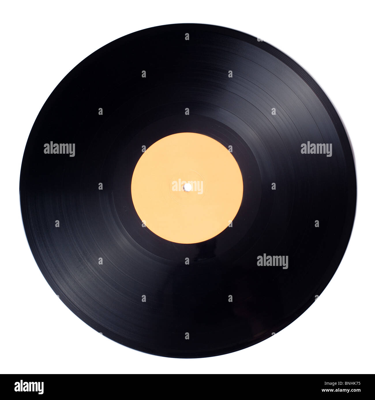 Record di vinile su sfondo bianco Foto Stock