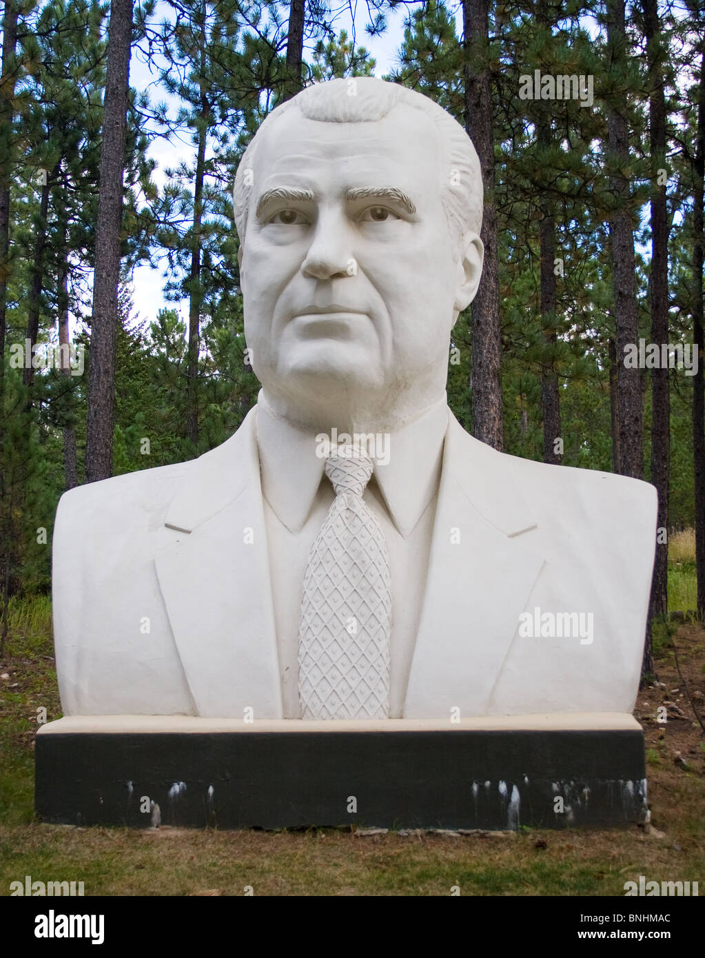 Richard M. Nixon busto dello scultore David Adickes a presidenti Park nel condurre il Dakota del Sud Foto Stock