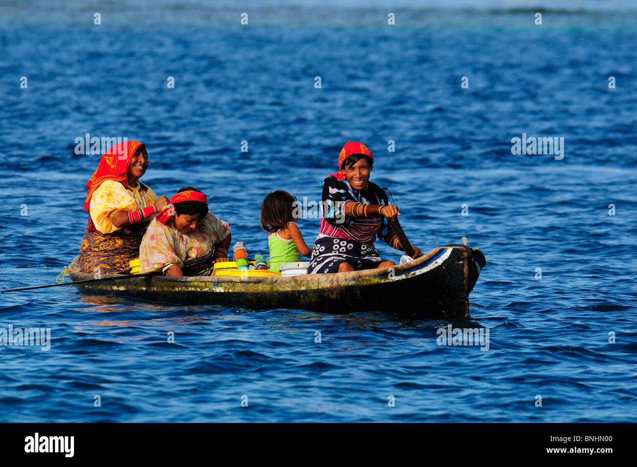 Panama Kuna popolo indio indigeni indios nativi americani nativi locali local Isla Porvenir Isola San Blas Arcipelago Kuna Foto Stock