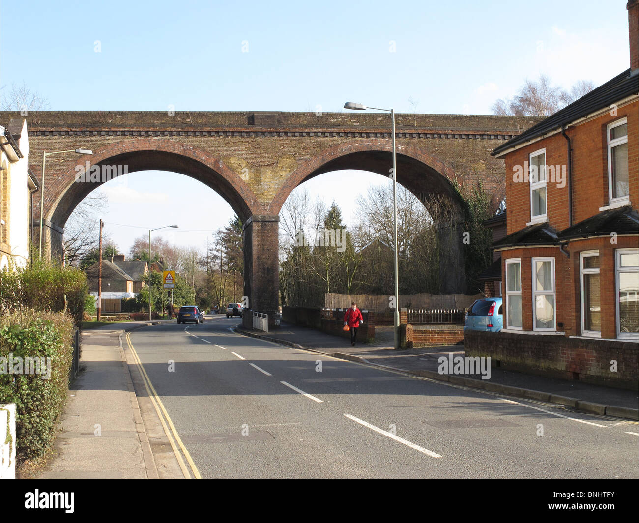 Il viadotto ferroviario a Bagshot, Surrey-1 Foto Stock