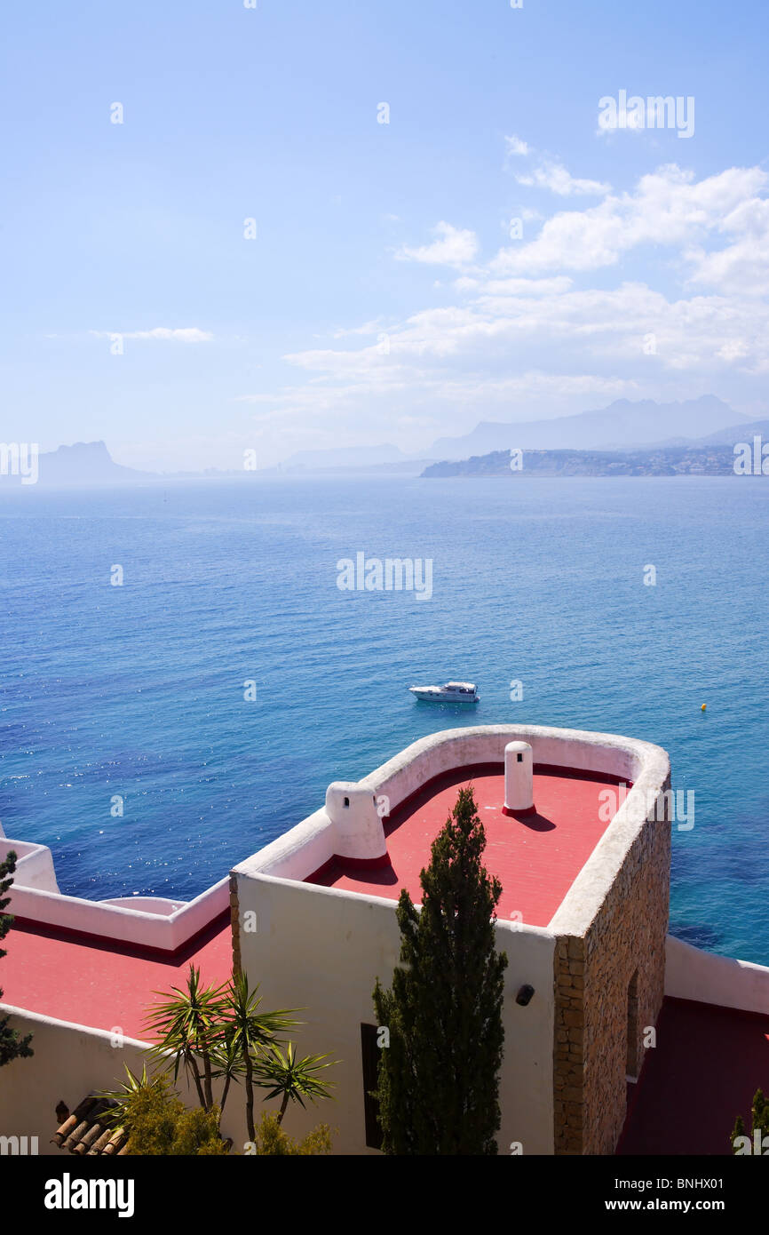Moraira architettura e il mar mediterraneo a alicante Spagna Foto Stock