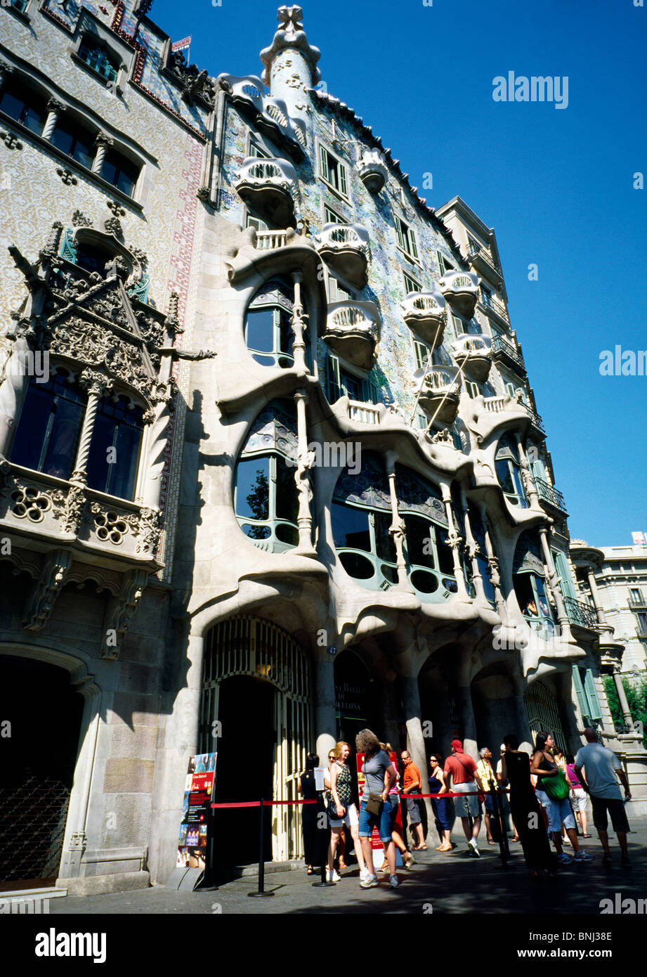 Antoni Gaudi Casa Batlló al Passeig de Gràcia a Barcellona. Foto Stock