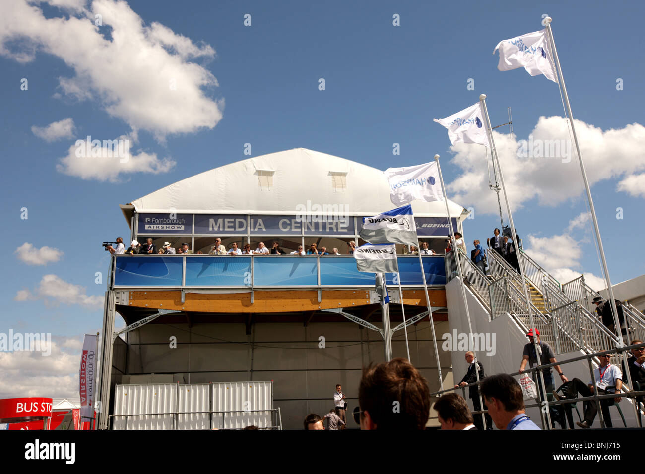 Farnborough airshow di media center Foto Stock