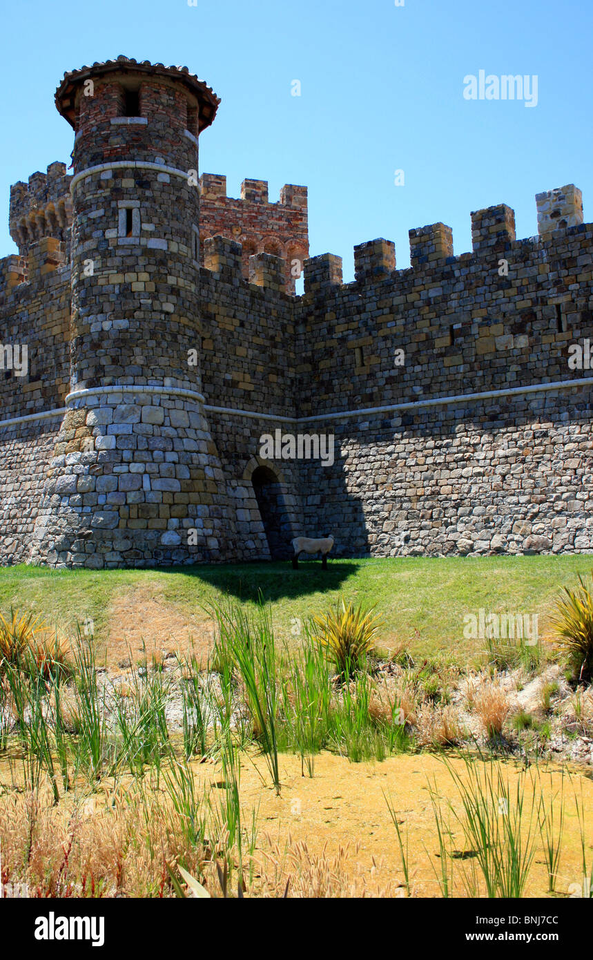 Il castello medievale di parete Foto Stock