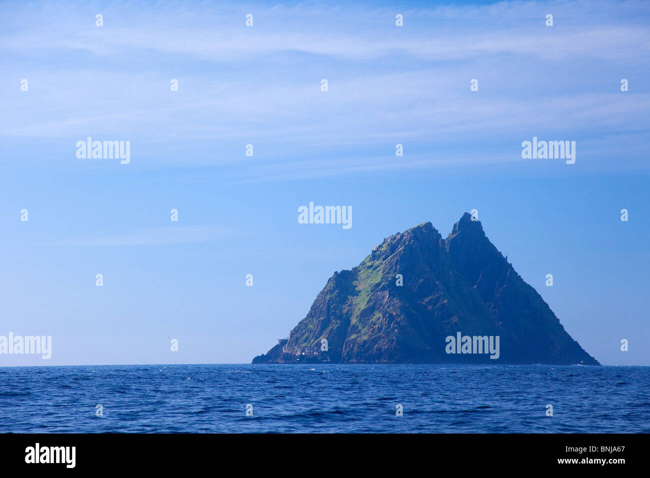 Seascape Skellig Michael County Co. Kerry nel sole primaverile Repubblica di Irlanda Eire Europa Foto Stock