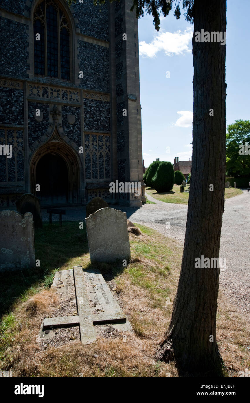 Sagrato Long Melford Suffolk Foto Stock