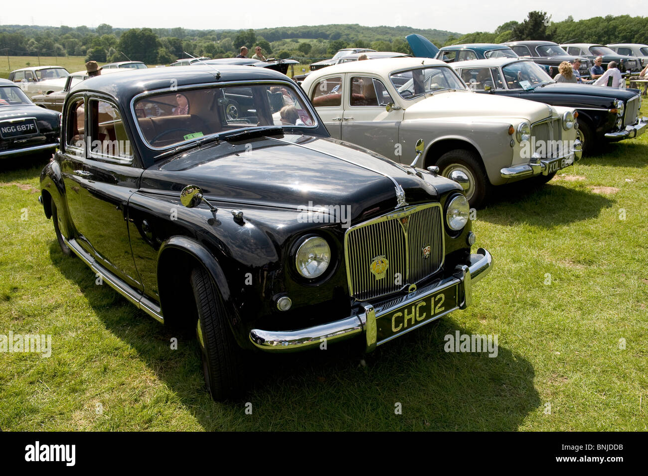 Storica P4 Rover a un appassionato di rally nel Sussex, Regno Unito Foto Stock