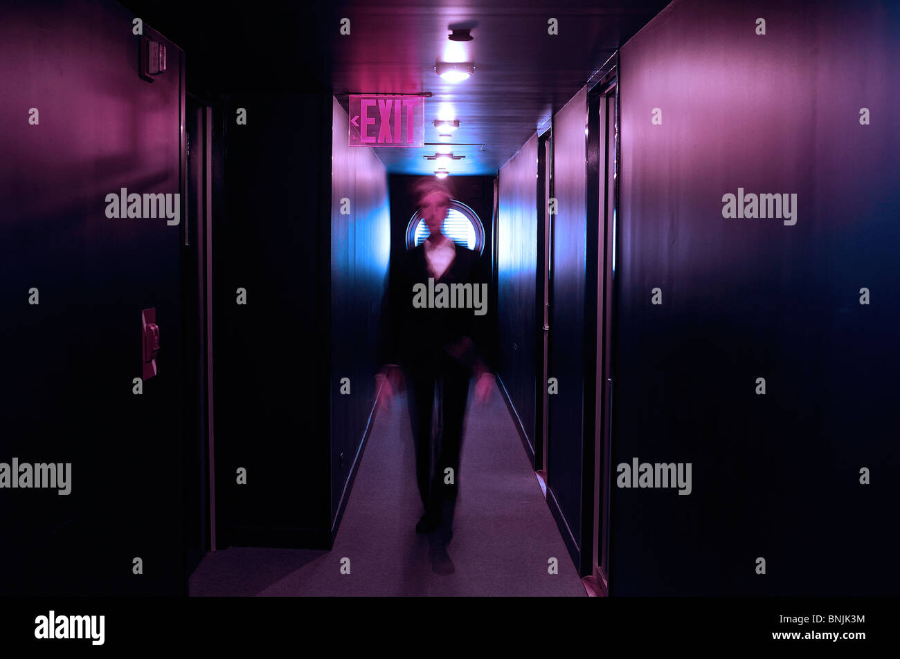 Il Marittime Hotel 369 W. 16th Street Meatpacking District Manhattan New York STATI UNITI D'AMERICA uscita corridoio corridoio viaggi città urban americano Foto Stock