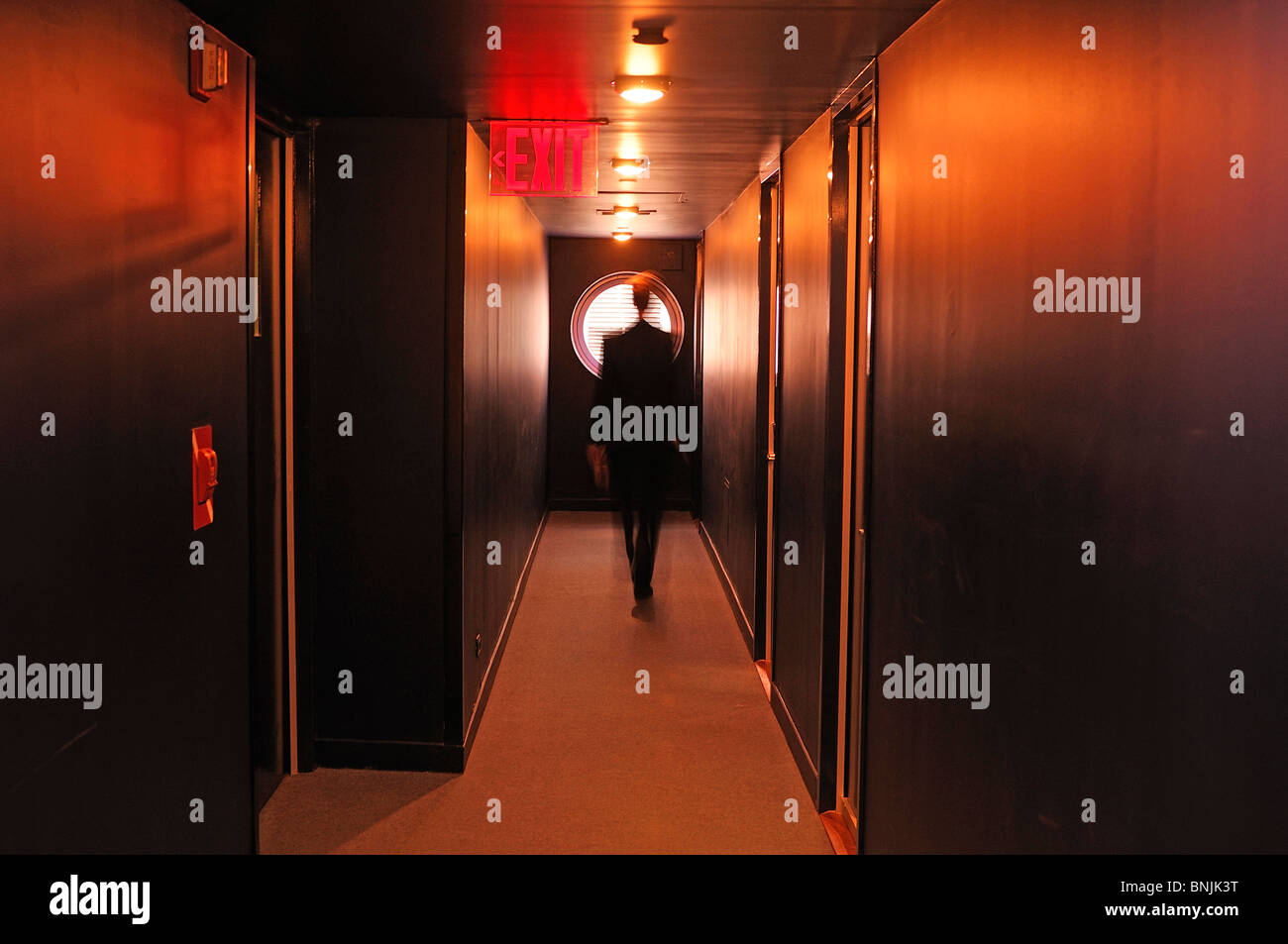 Il Marittime Hotel 369 W. 16th Street Meatpacking District Manhattan New York STATI UNITI D'AMERICA uscita corridoio corridoio viaggi città urban americano Foto Stock