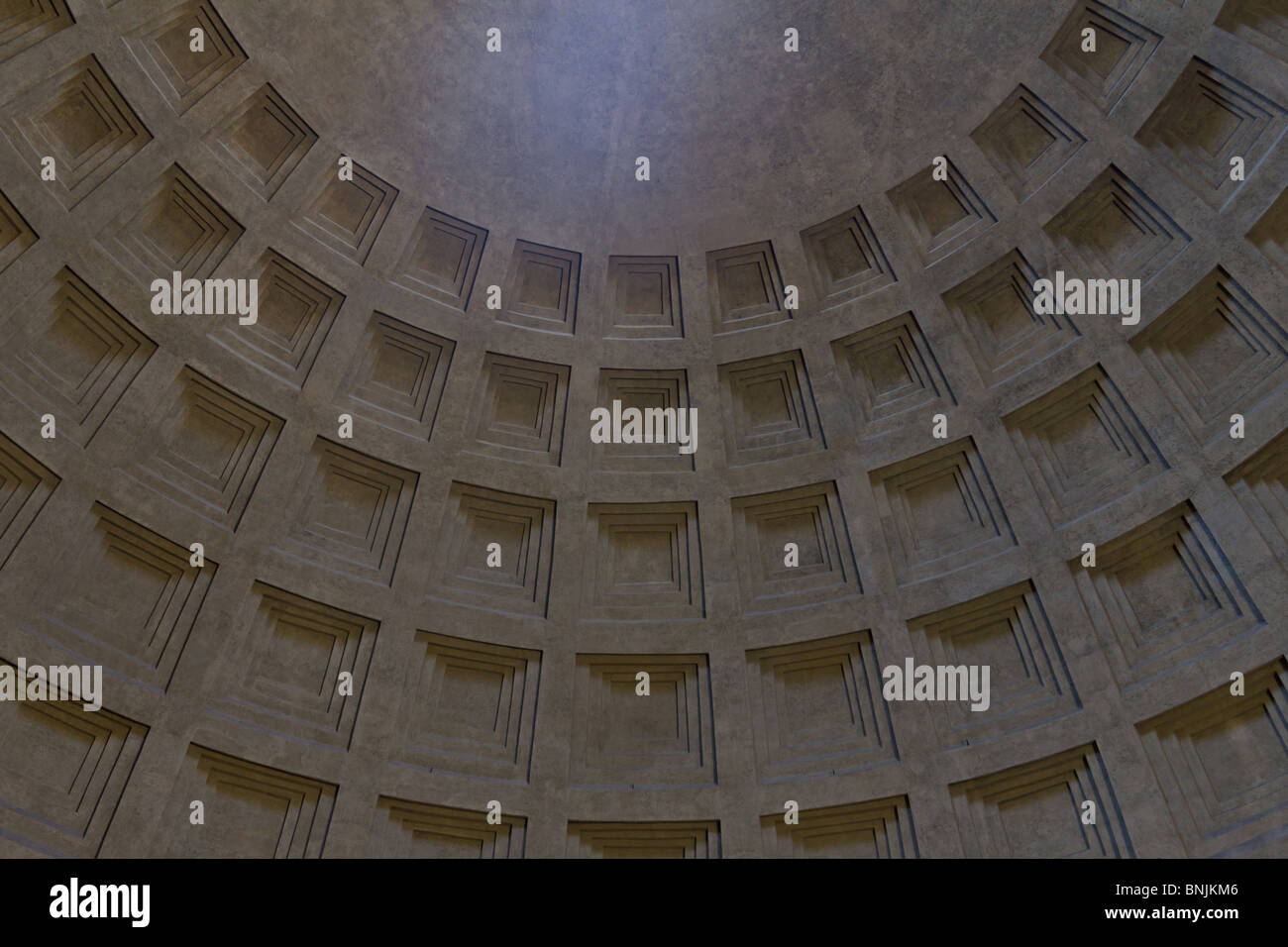 Dettaglio del calcestruzzo cupola del Pantheon di Roma, Italia. Circo Flaminius / Santa Maria Rotonda. Foto Stock