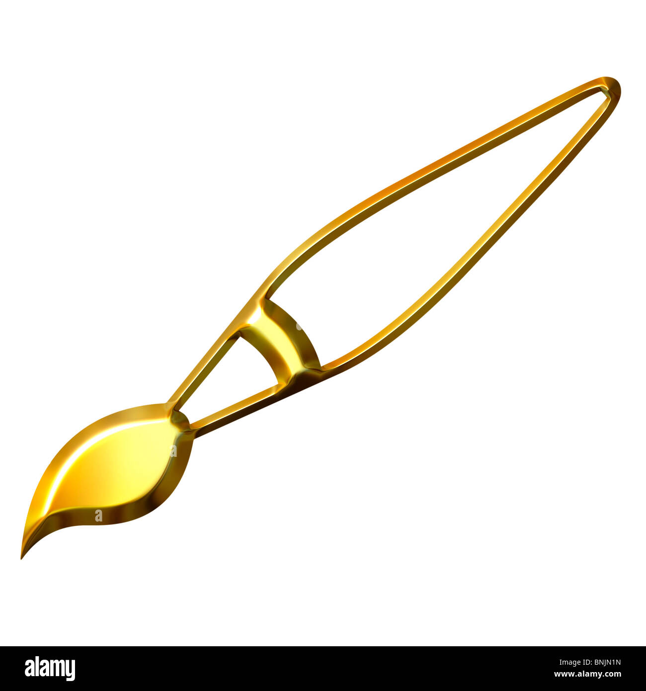 3d golden artista spazzola di vernice Foto Stock