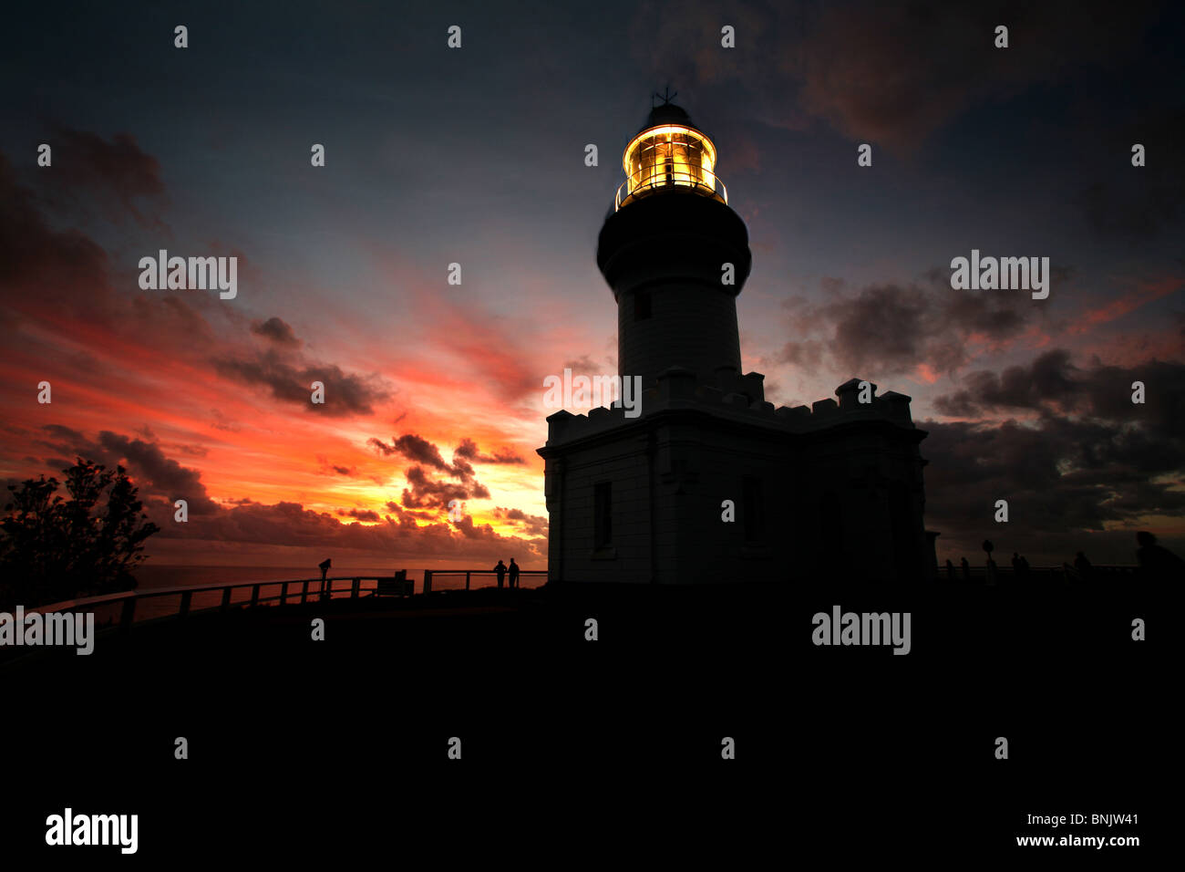 Alba a Byron Bay Lighthouse Australia Foto Stock