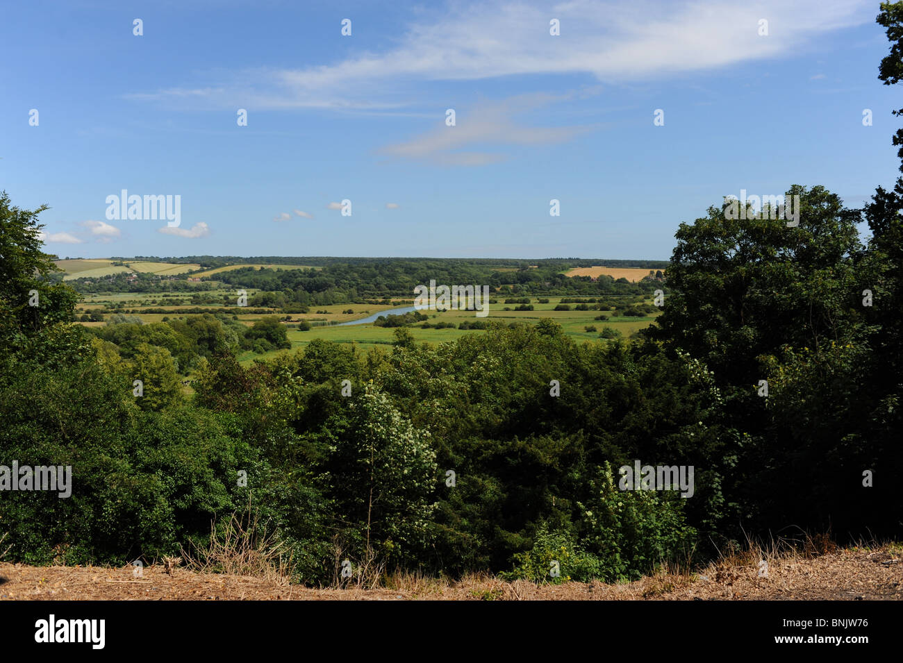 Vista su tutta la valle di Arun vicino a Arundel in West Sussex Regno Unito Foto Stock