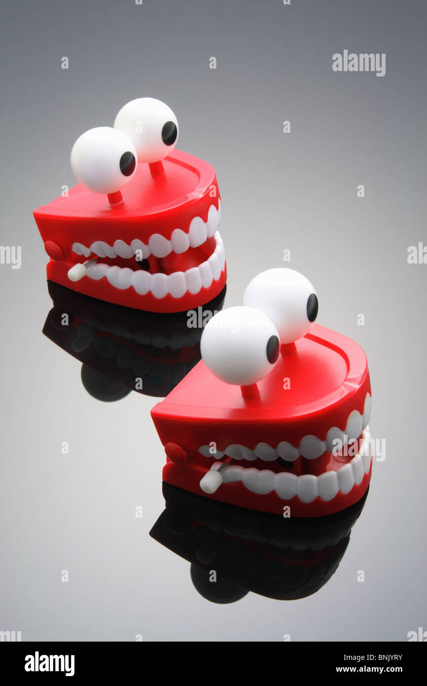 Denti di chattering giocattoli Foto Stock