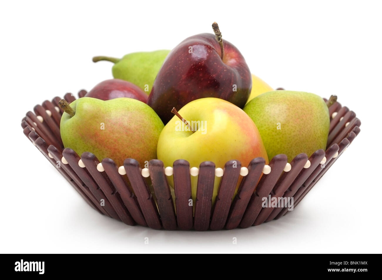 Cesto di frutta - mele e pere Foto Stock