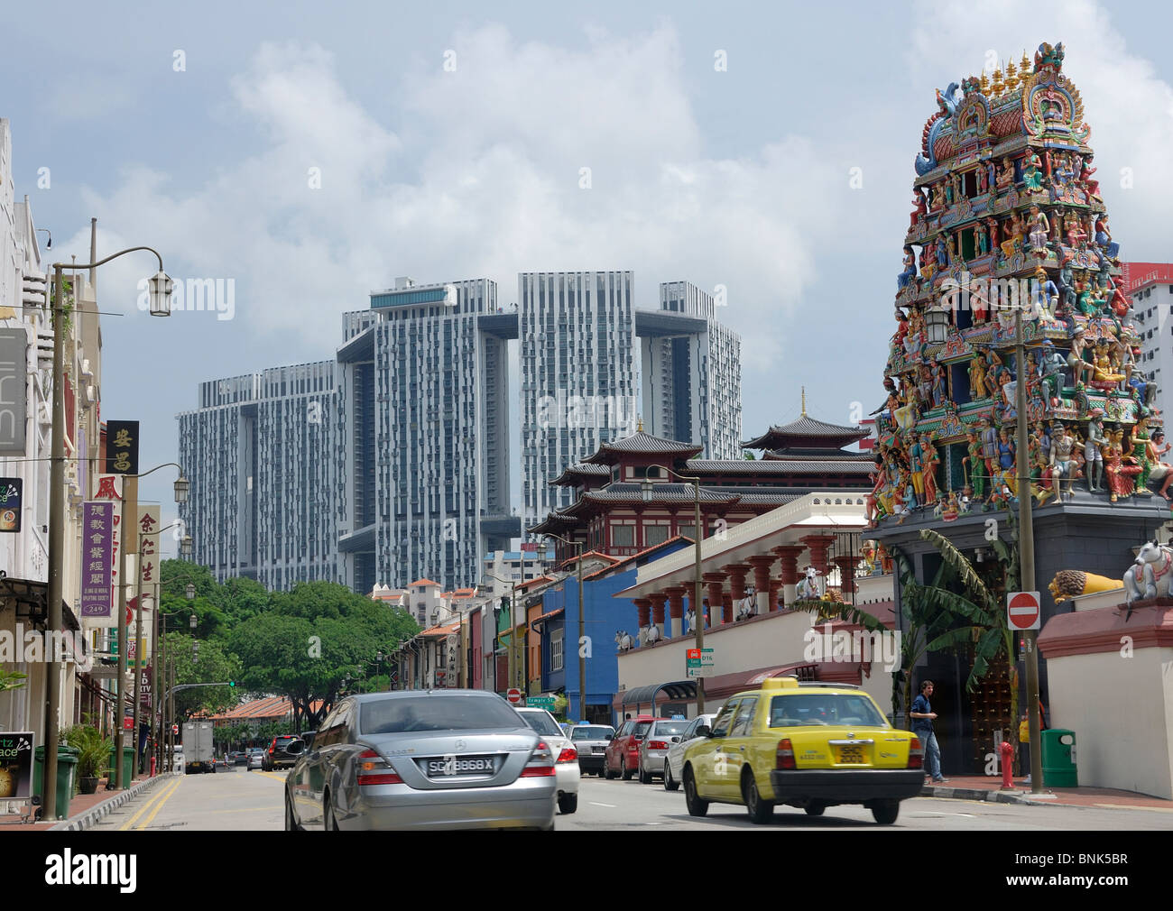 Tempio Hindu Sri Mariamman Little India district South Bridge Road Singapore Asia Foto Stock
