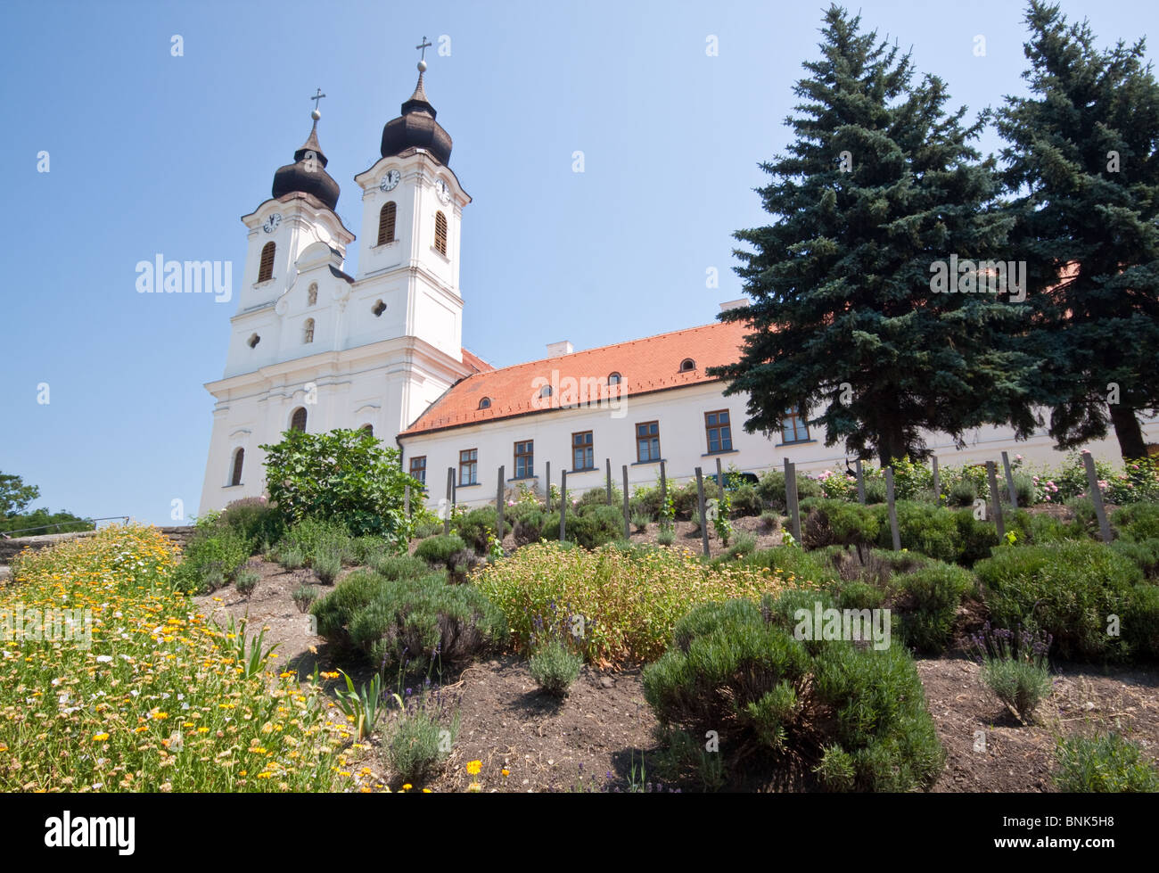 Tihany Abbey, Lago Balaton Ungheria Foto Stock