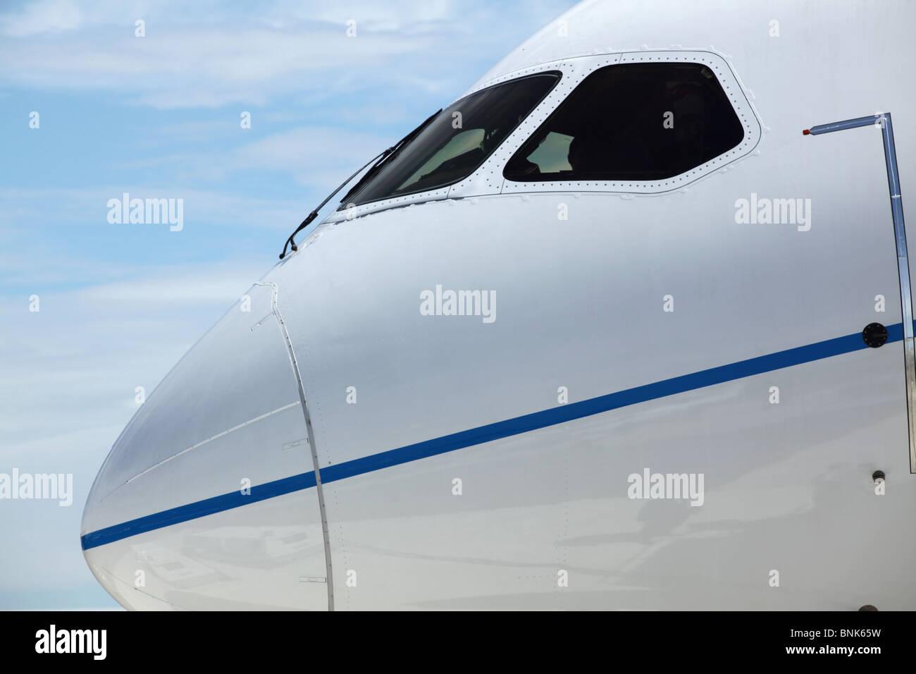 Il naso del nuovo Boeing 787 Dreamliner velivoli a getto Foto Stock