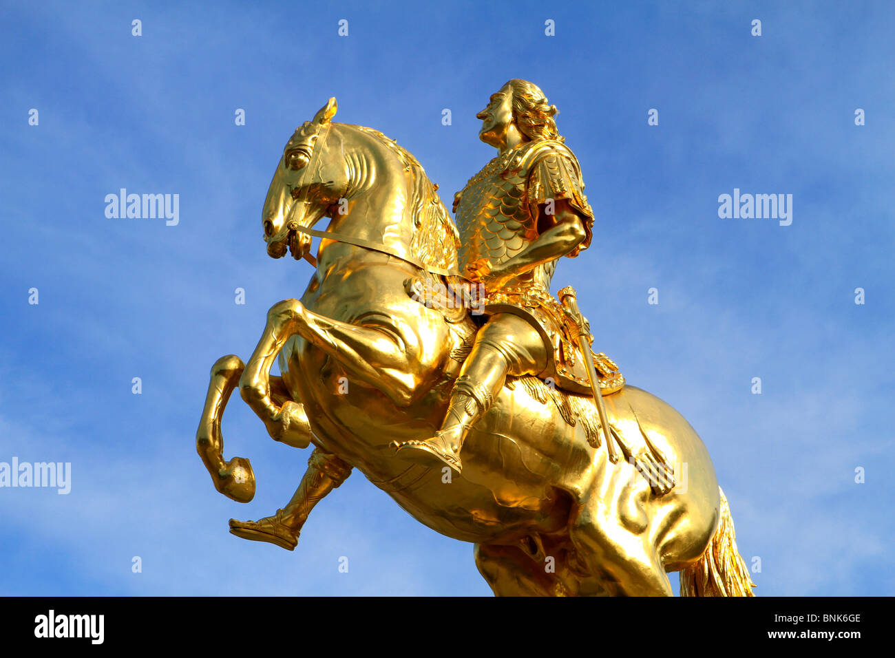 Golden Rider, Dresda, Sassonia, Germania, Europa Foto Stock