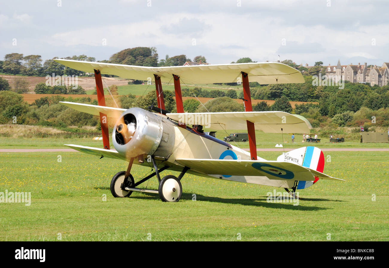 Un Triplano Sopwith Replica Guerra Mondiale uno degli aerei da caccia. Foto Stock