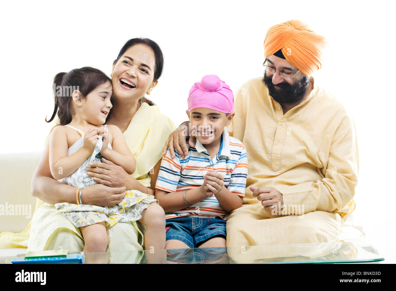 I nonni di trascorrere del tempo con loro grand kids Foto Stock