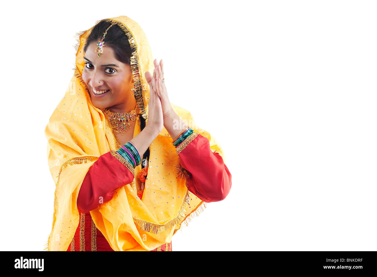 La religione sikh woman dancing Foto Stock