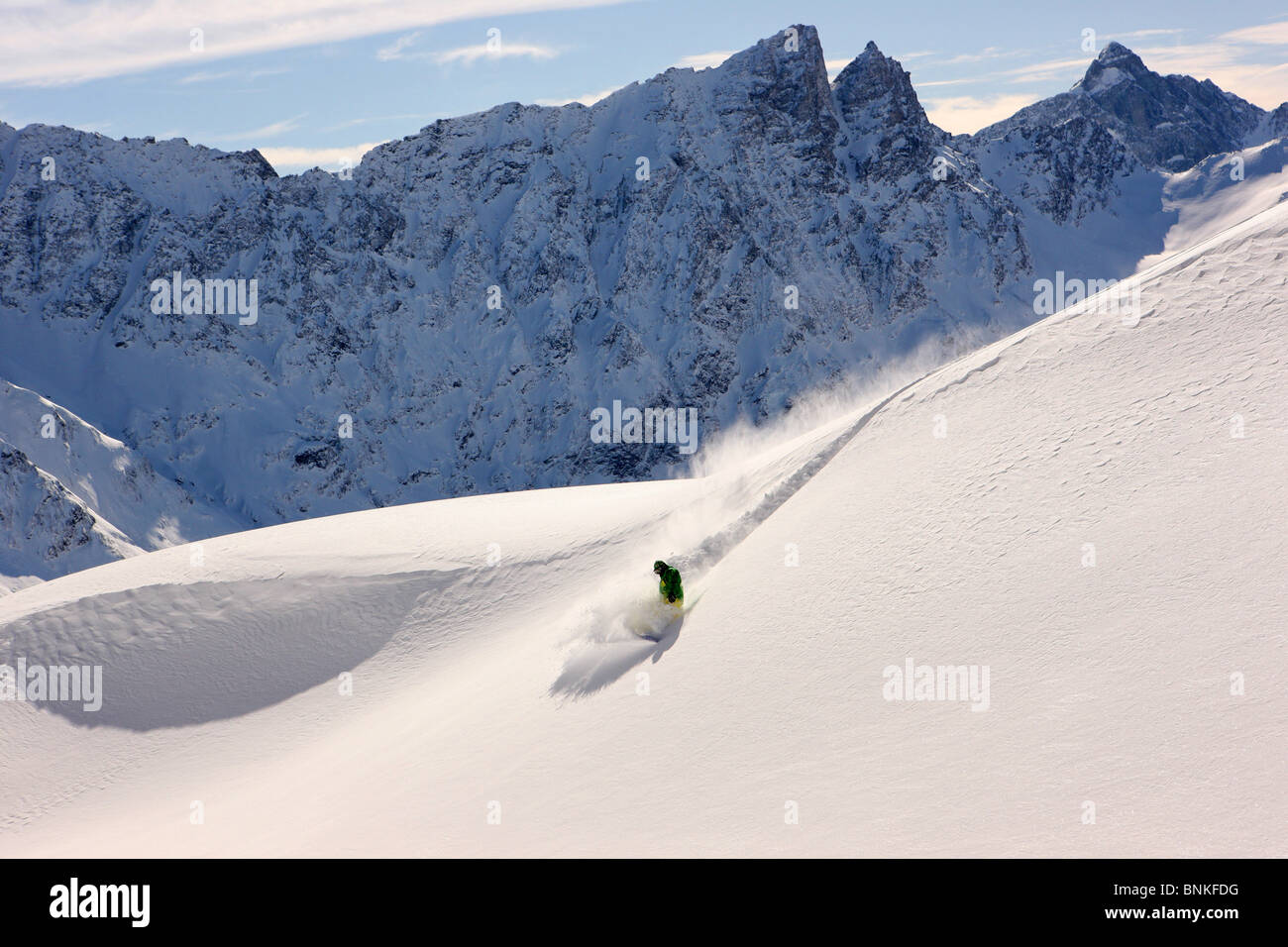 Svizzera Inverno Sport invernali di neve snowboard snowboard montagna velocità montagna rapidità canton Grigioni Grigioni Foto Stock