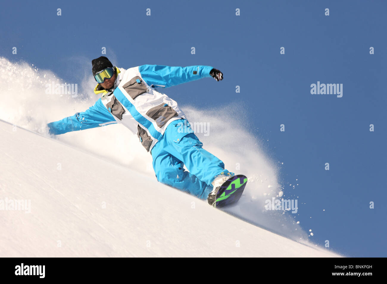 Svizzera Inverno Sport invernali di neve snowboard snow boarder snowboard montagna velocità montagna rapidità canton Grigioni Foto Stock