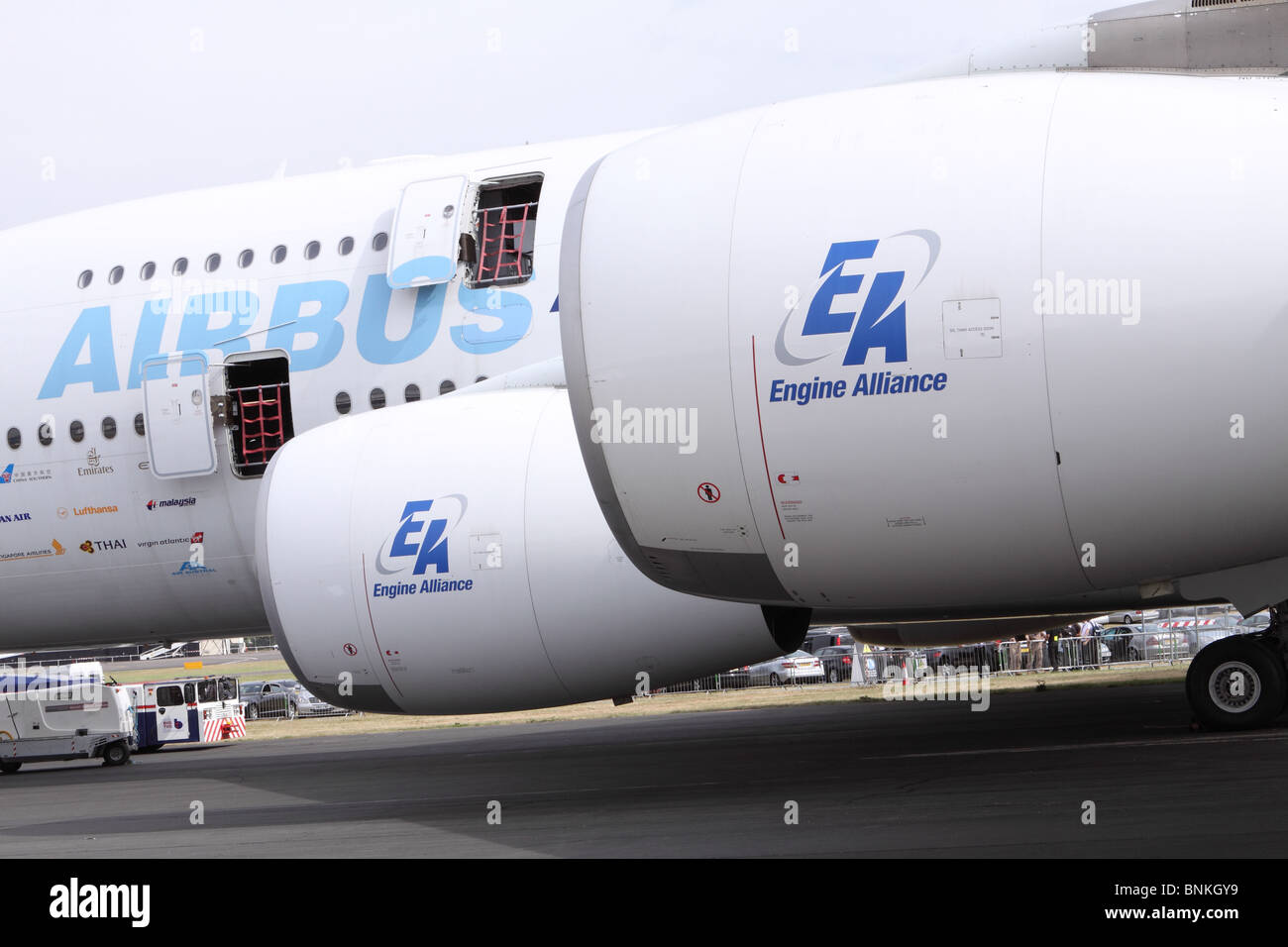 Airbus A380 aereo jet con EA Engine Alliance GP7200 motori Foto Stock