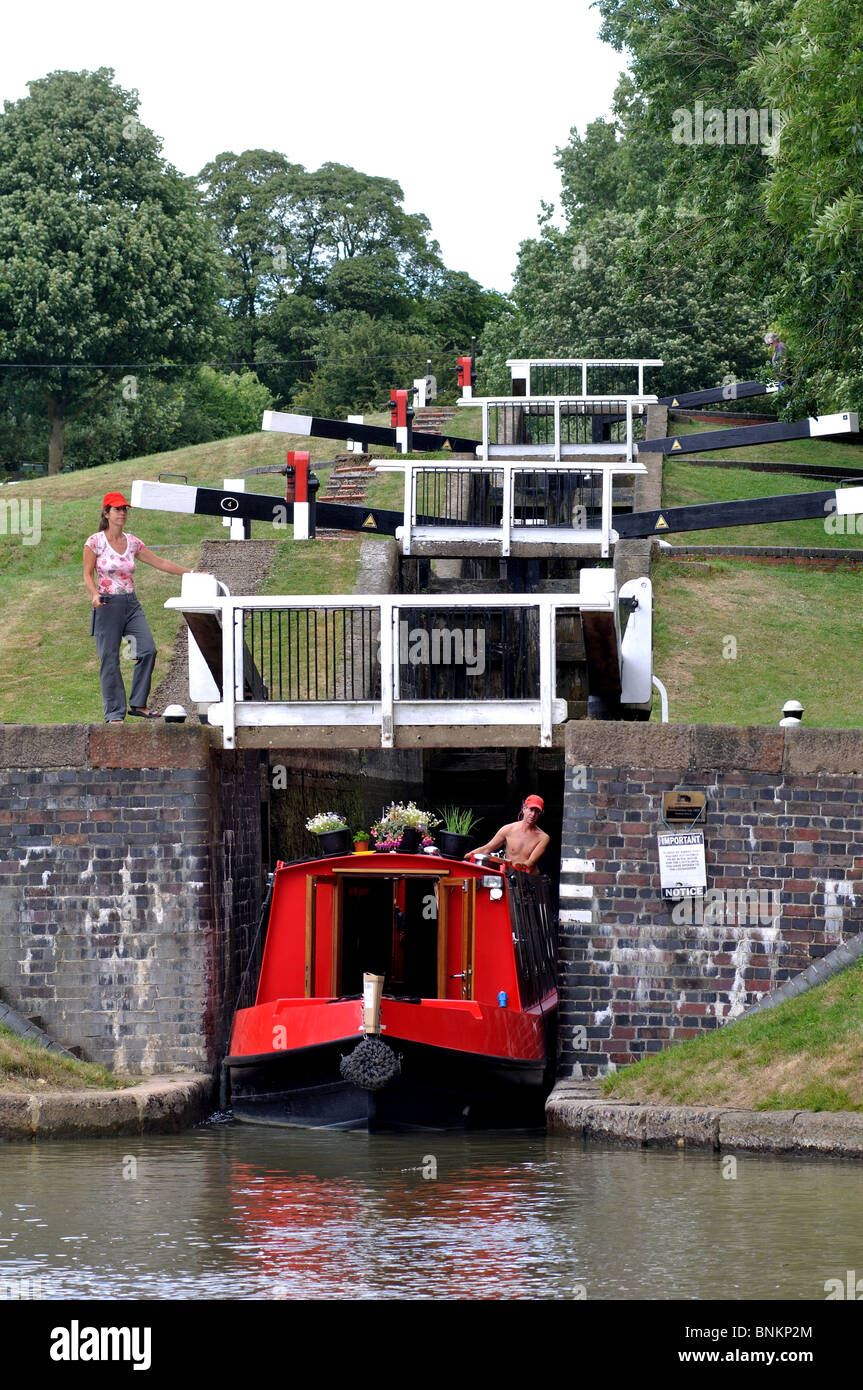 Watford serrature, Grand Union Canal, Northamptonshire, England, Regno Unito Foto Stock