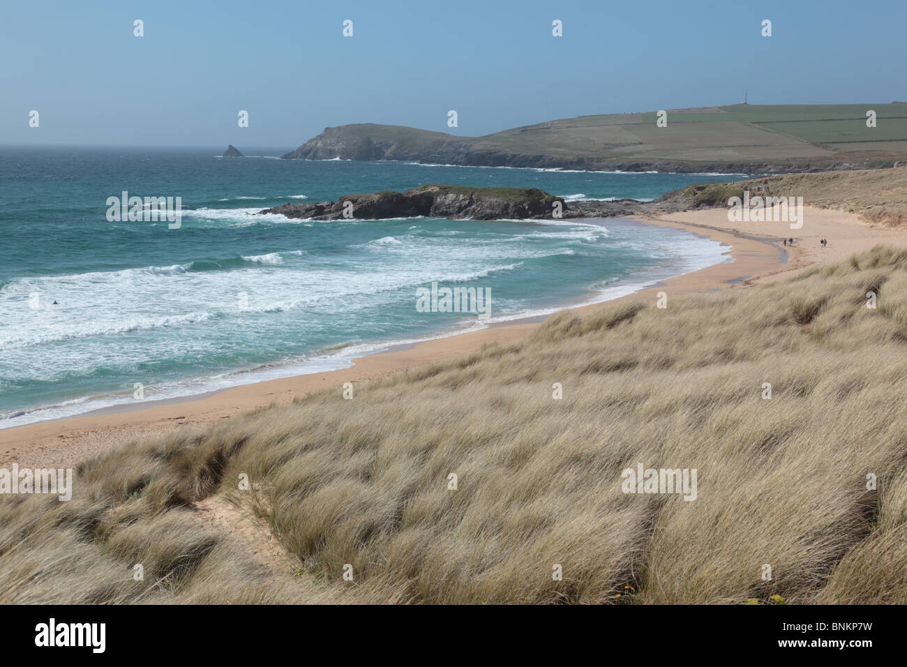 Il bilanciamento del bianco luce del giorno 5200K; Constantine Bay; Cornovaglia Foto Stock