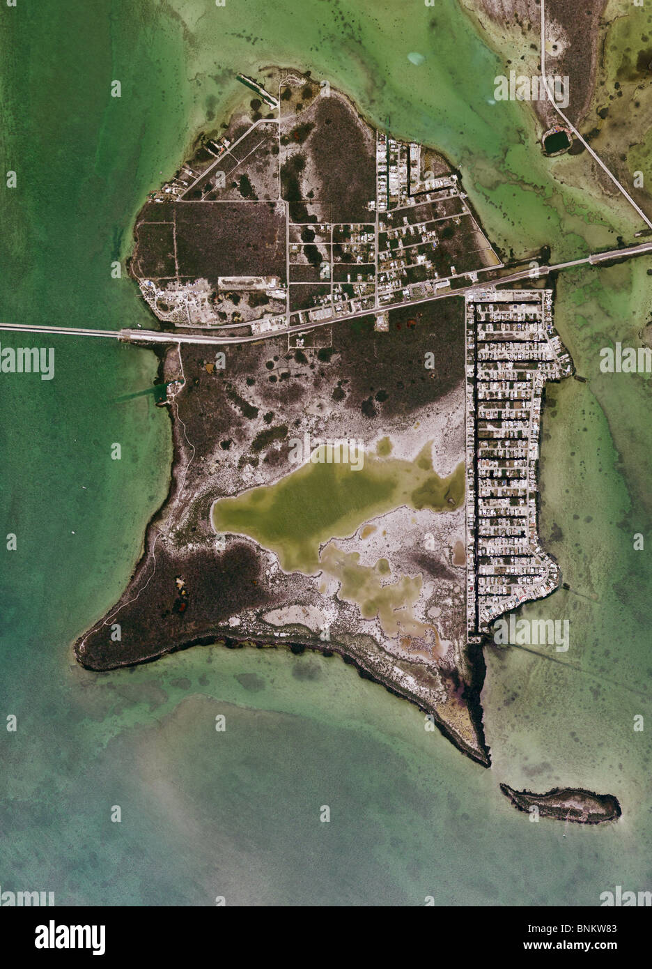 Mappa aerea vista al di sopra bacchetta di caricamento Key Florida keys Foto Stock