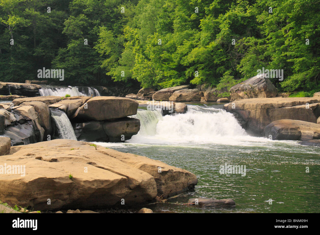 Valle cade parco statale, Tygart Valley River, Grafton, West Virginia, USA Foto Stock