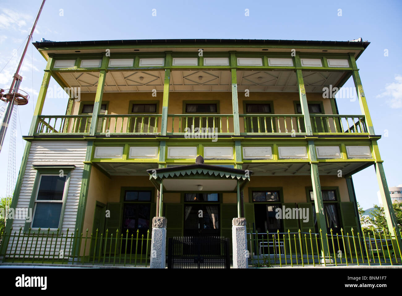 Dejima è una piccola isola nella baia di Nagasaki che era un olandese trading post durante il Giappone del periodo di isolamento. Foto Stock