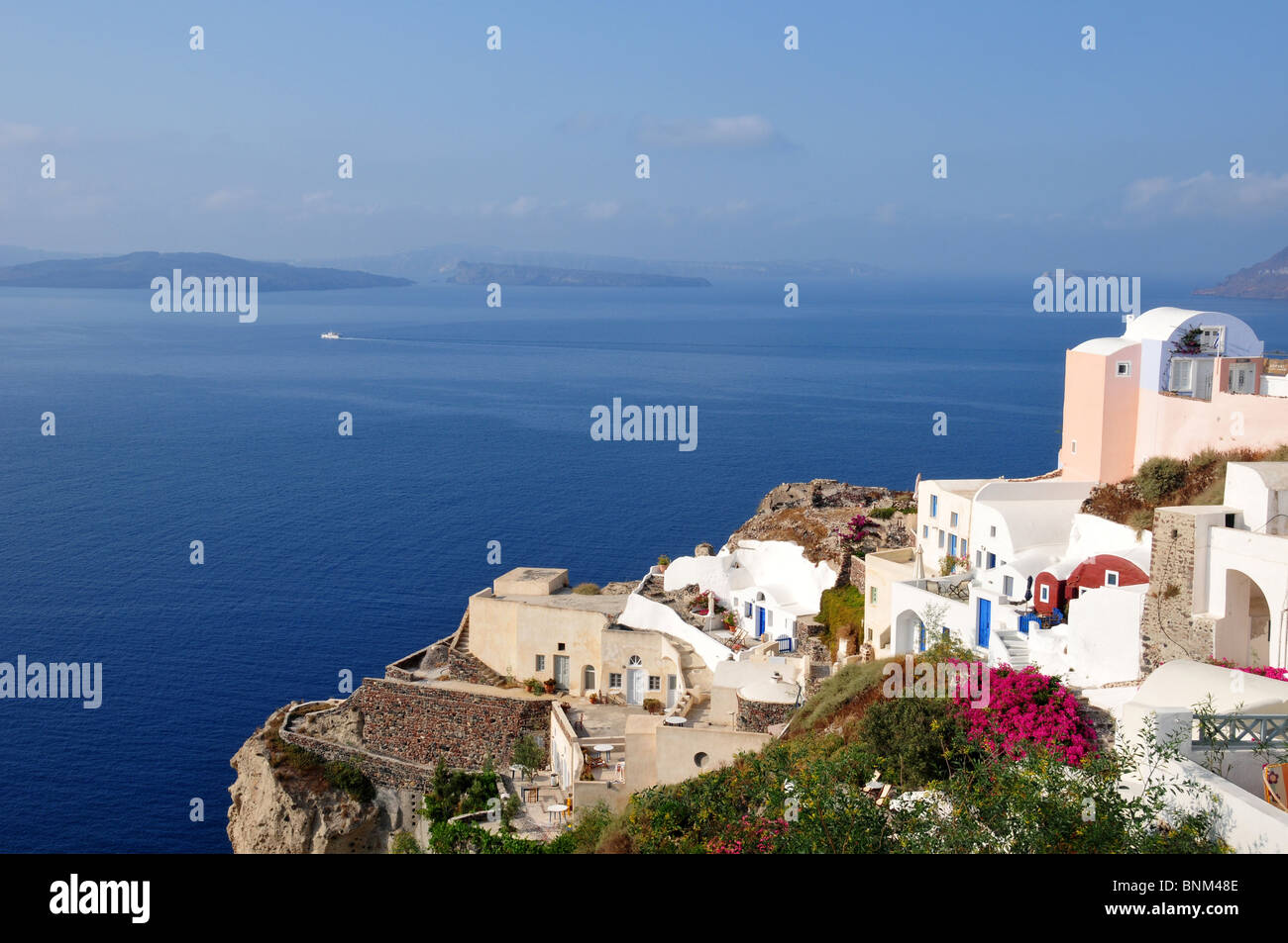 Le case e gli edifici, Oia - Santorini Island, Grecia Foto Stock