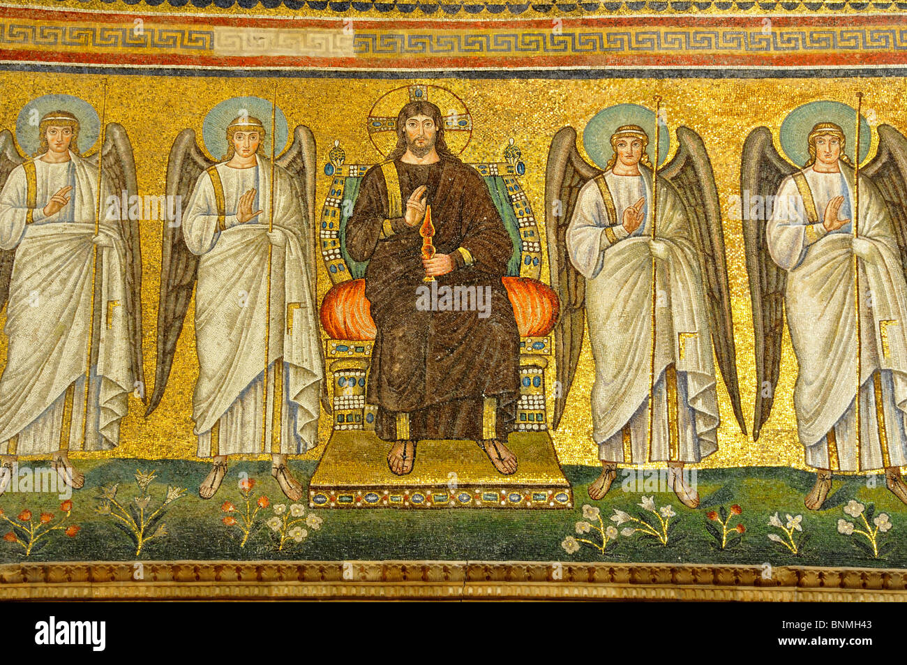Mosaici; arte sacra; arte sacra; spritiual; religiosa bizantina;;; antica romana; Italia; italiano; storico; preziosi; Foto Stock