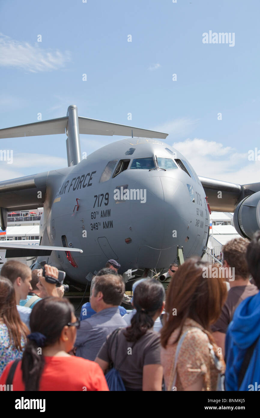 Un Boeing c-17a a Farnborough Air Show. Foto Stock